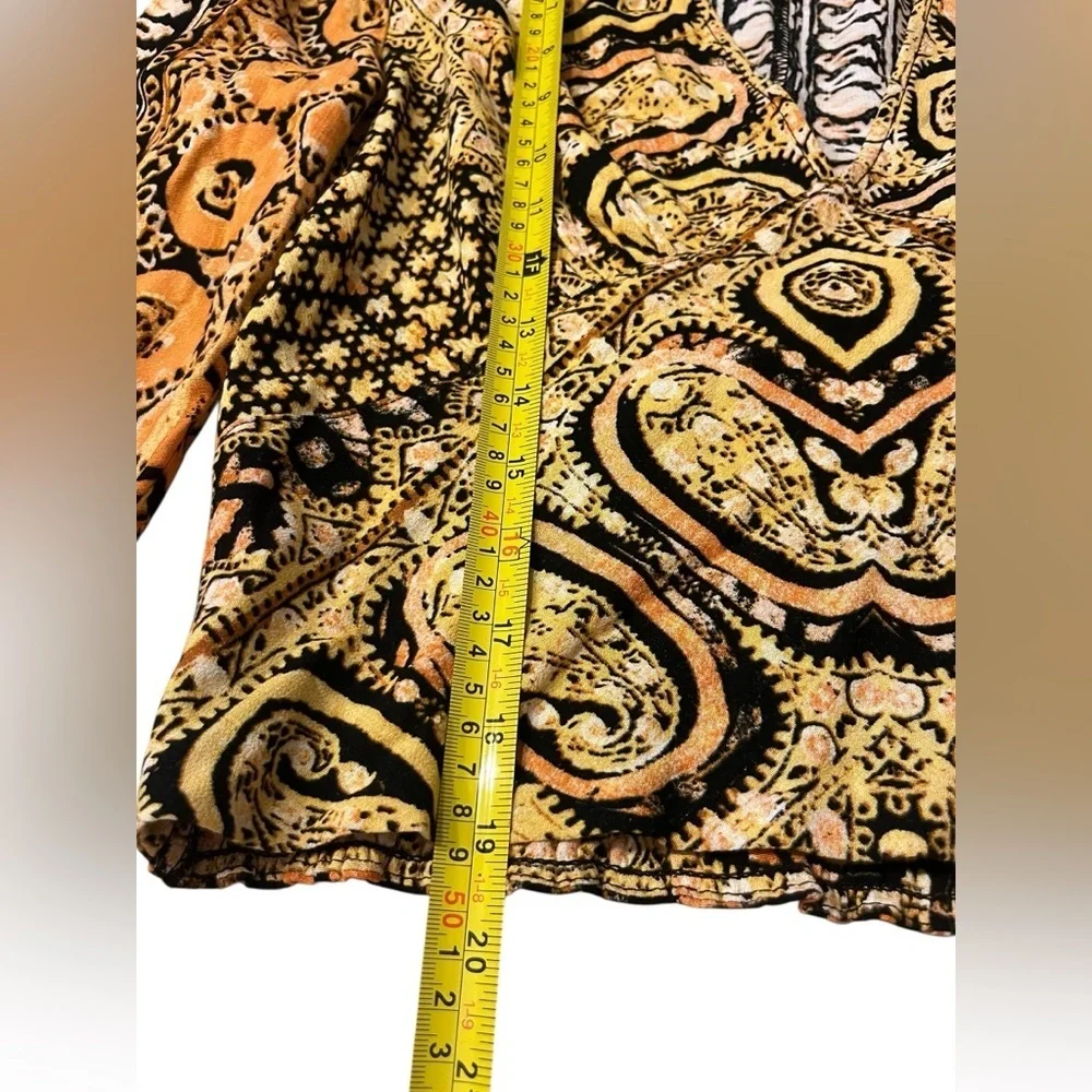 Free People Wild And Free Blouse Orange Black Combo NWOT Size M
